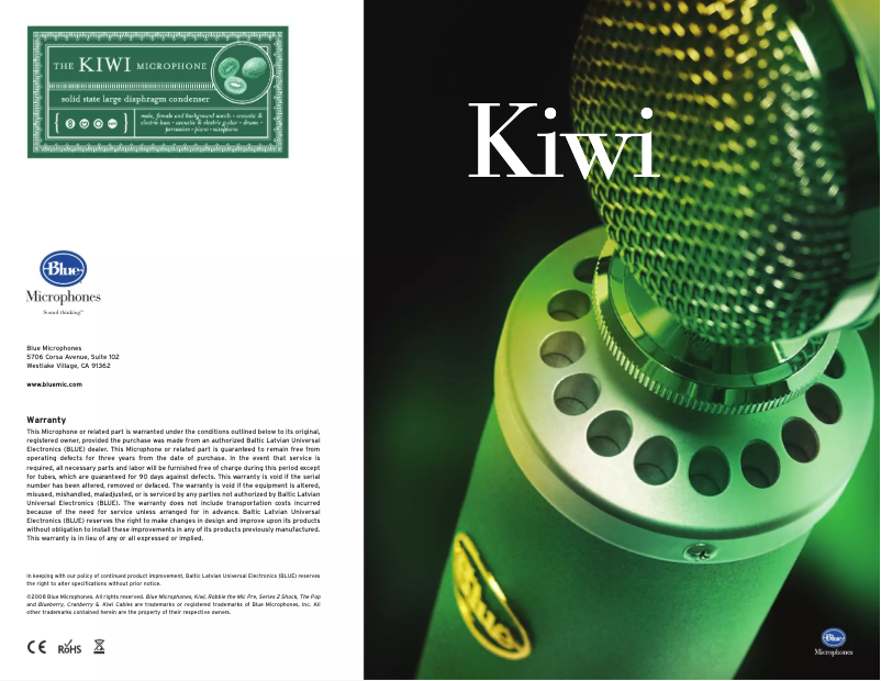 Page n°1 - Manuel utilisateur Blue Kiwi