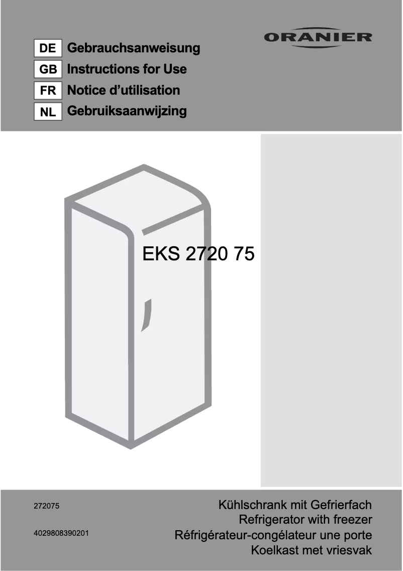Image de la première page du manuel de l'appareil Eks 2720