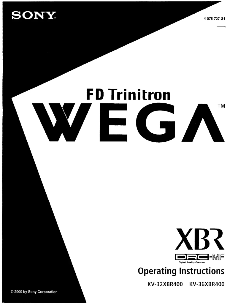 Page 1 de la notice Manuel utilisateur Sony KV-36XBR400