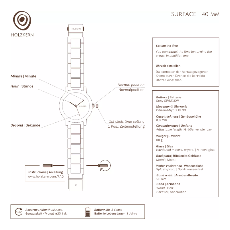 Page 1 de la notice Manuel utilisateur Holzkern Sanddüne