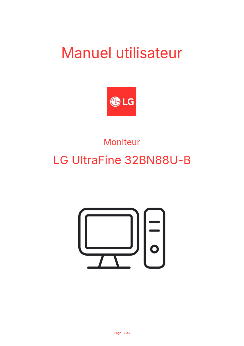 Page n°1 - Manuel utilisateur LG UltraFine 32BN88U-B