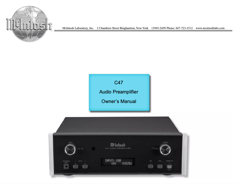 Page n°1 - Manuel utilisateur McIntosh C47