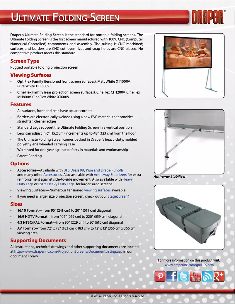 Page 1 de la notice Manuel utilisateur Draper Ultimate