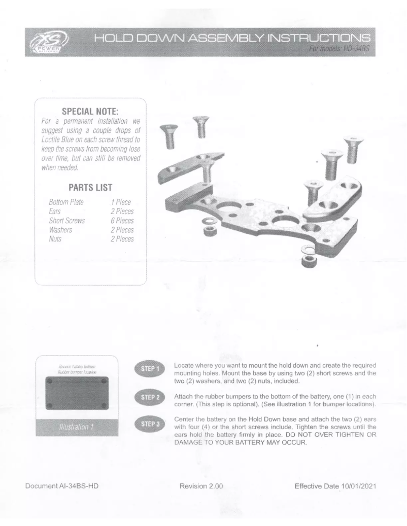 Page n°1 - Manuel utilisateur XS Power HD-34BS