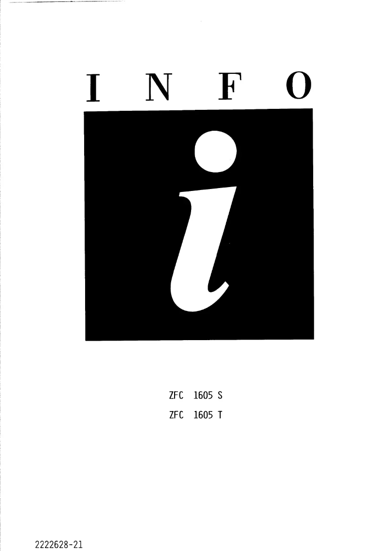 Page n°1 - Manuel utilisateur Zanussi ZFC 1605 s