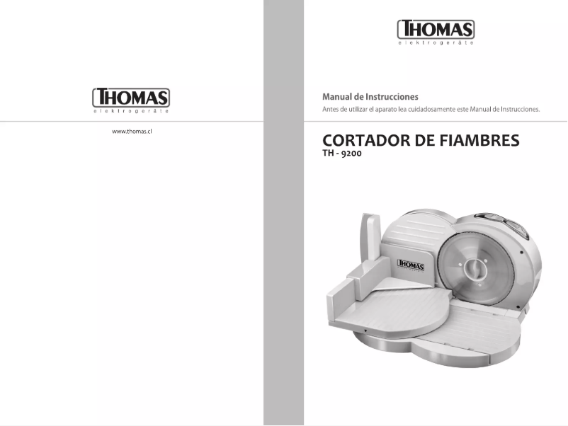 Page 1 de la notice Manuel utilisateur Thomas TH-9200