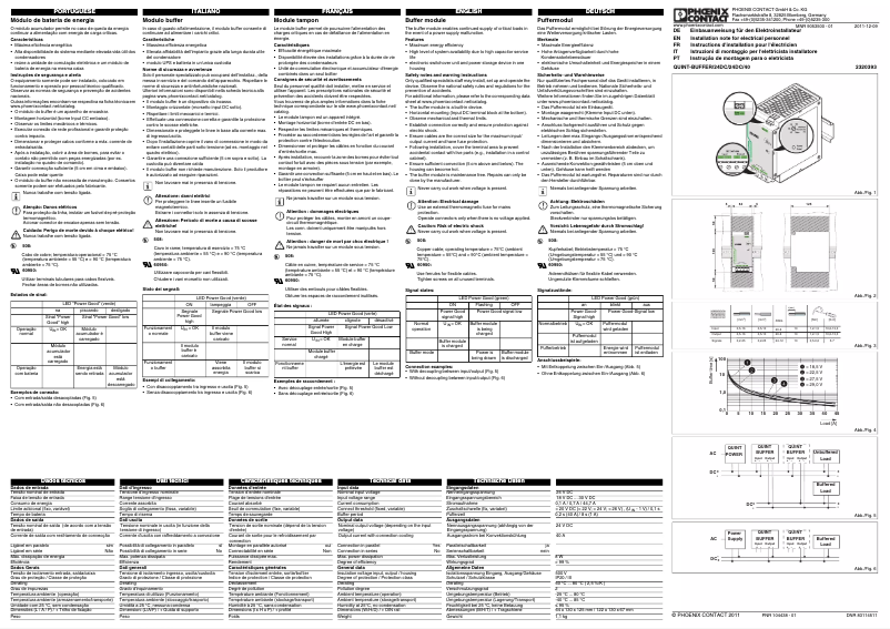 Page 1 de la notice Manuel utilisateur Phoenix Contact QUINT-BUFFER/24DC/24DC/40