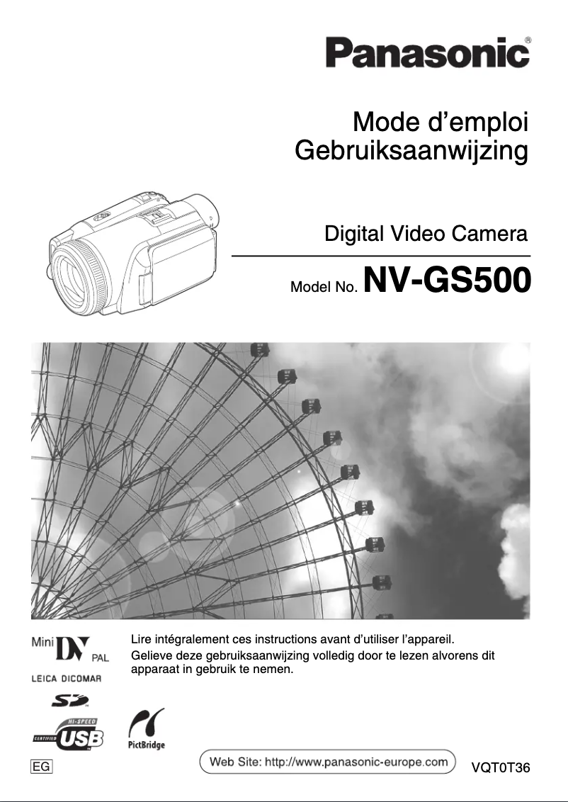 Page n°1 - Manuel utilisateur Panasonic NV-GS500B