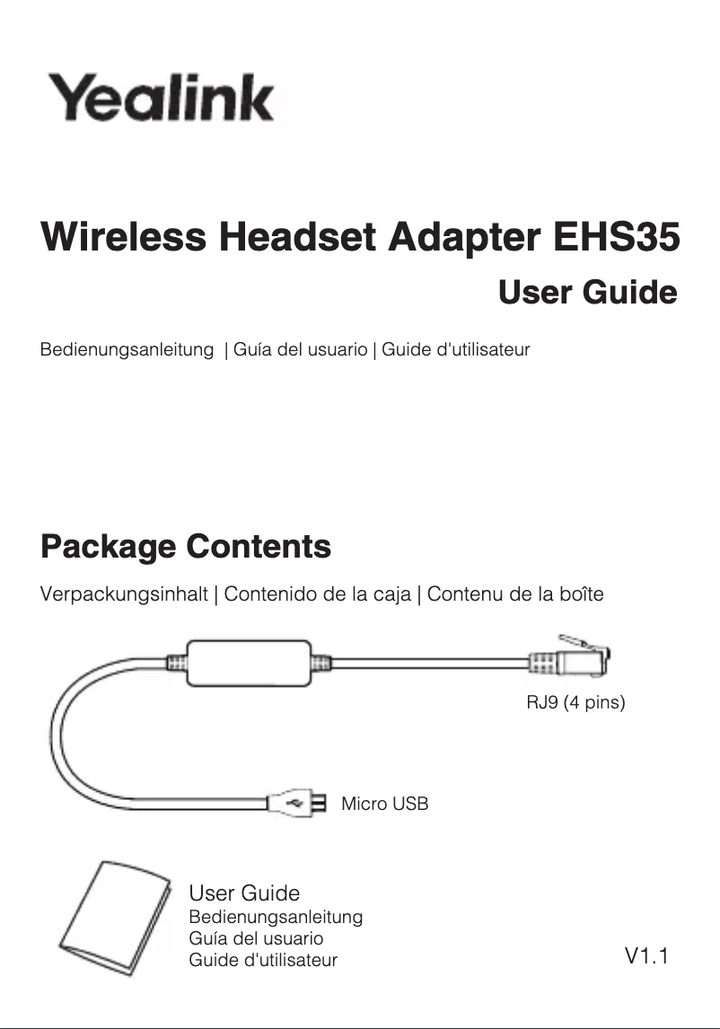 Page 1 de la notice Manuel utilisateur Yealink EHS40