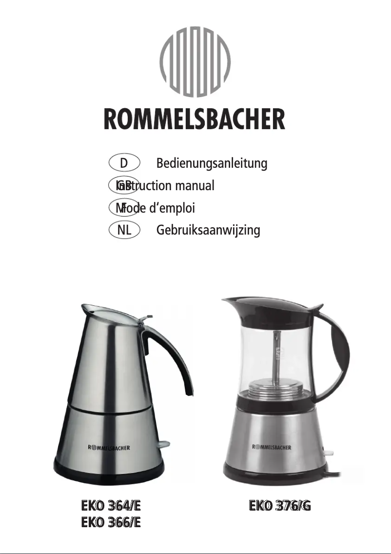 Image de la première page du manuel de l'appareil EKO 376/G