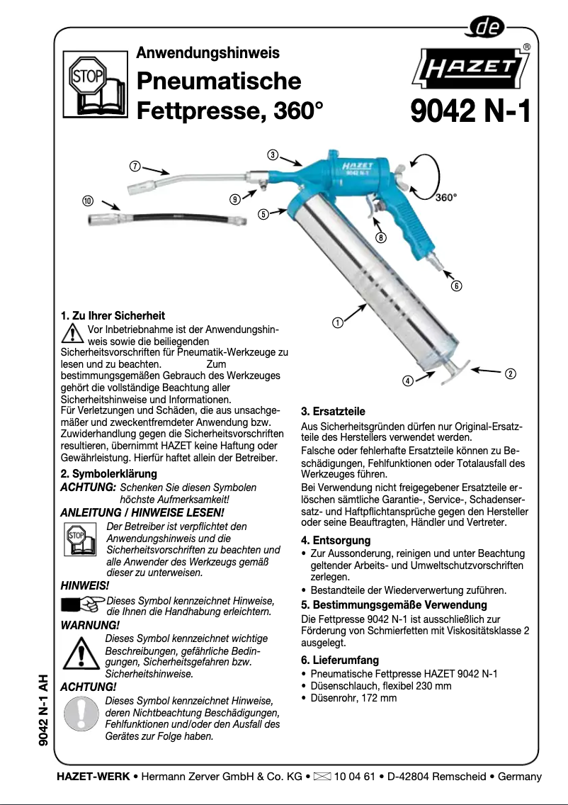 Page n°1 - Manuel utilisateur Hazet 9042N-1