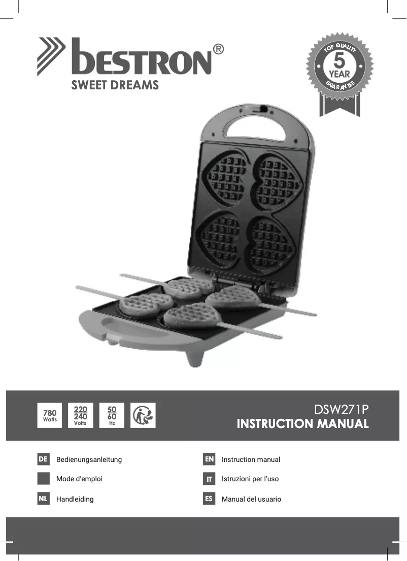 Page 1 de la notice Manuel utilisateur Bestron DSW271P