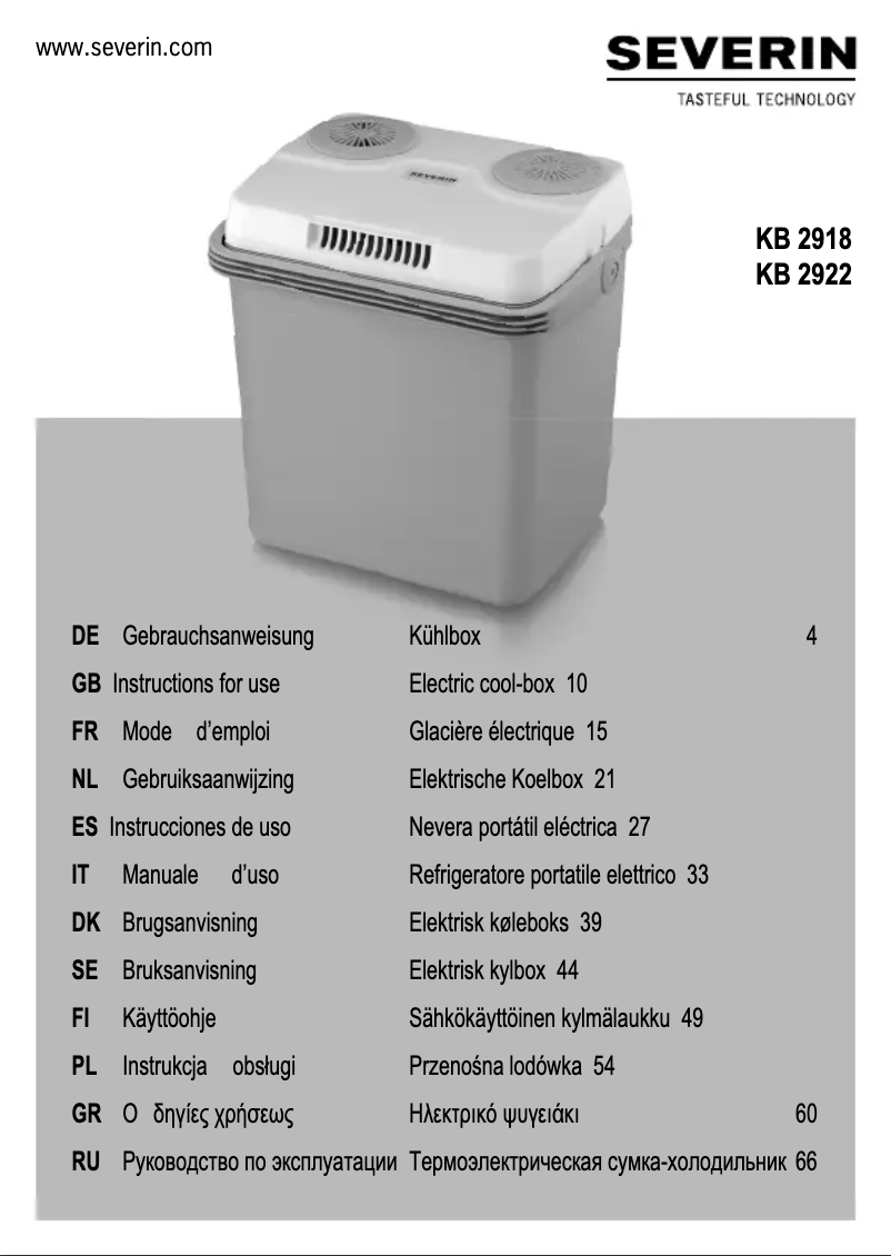 Page n°1 - Mode d'emploi Severin KB 2918