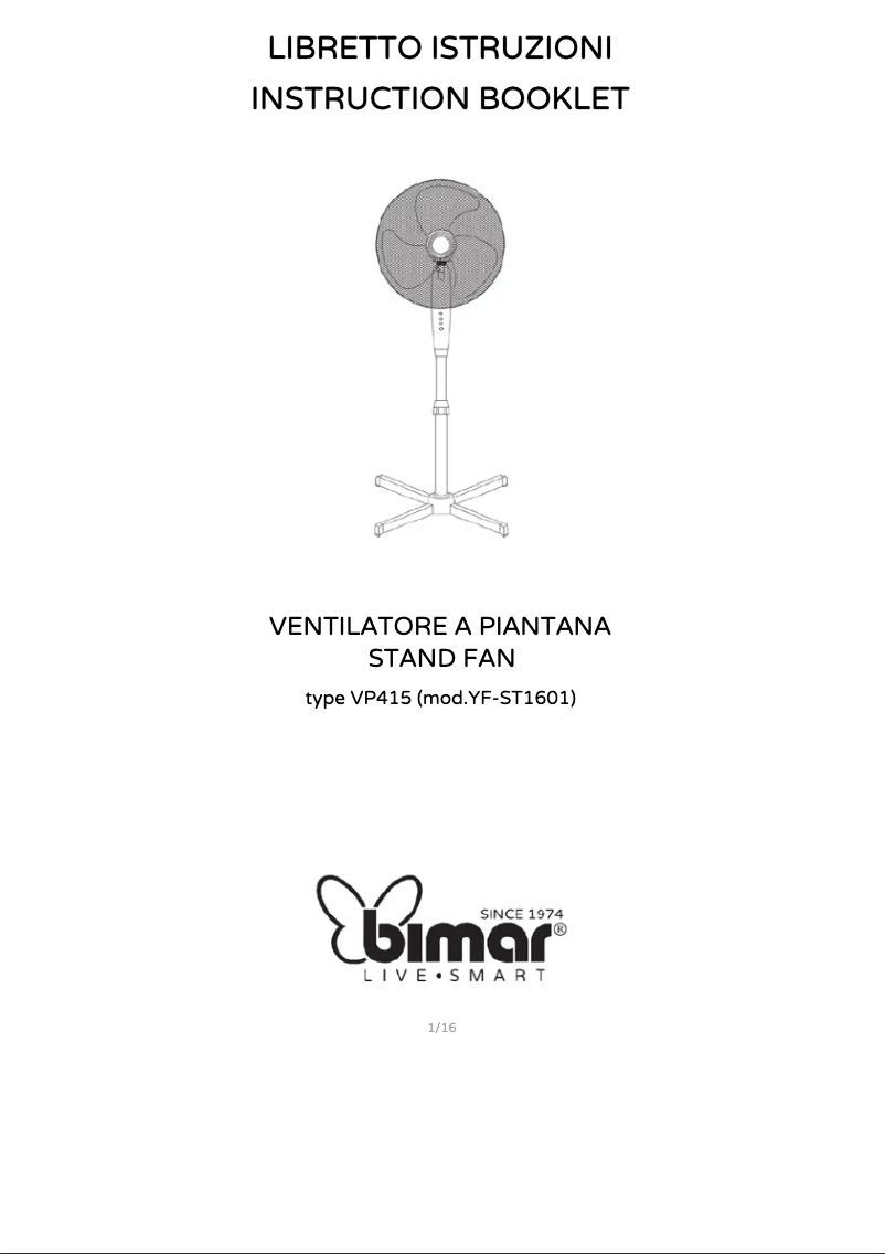 Page n°1 - Manuel utilisateur Bimar VP415