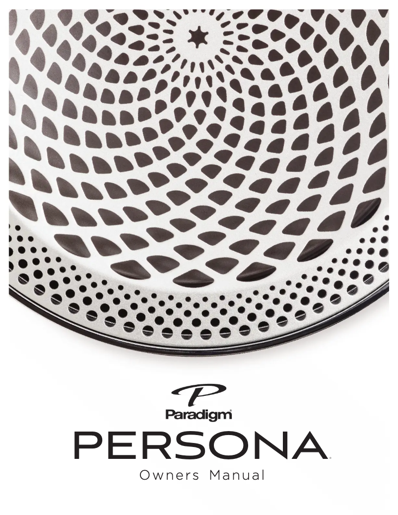Page 1 of the manual User Manual Paradigm Persona 7F