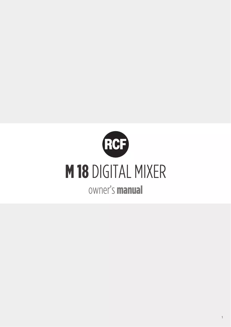 Page 1 de la notice Manuel utilisateur RCF M18