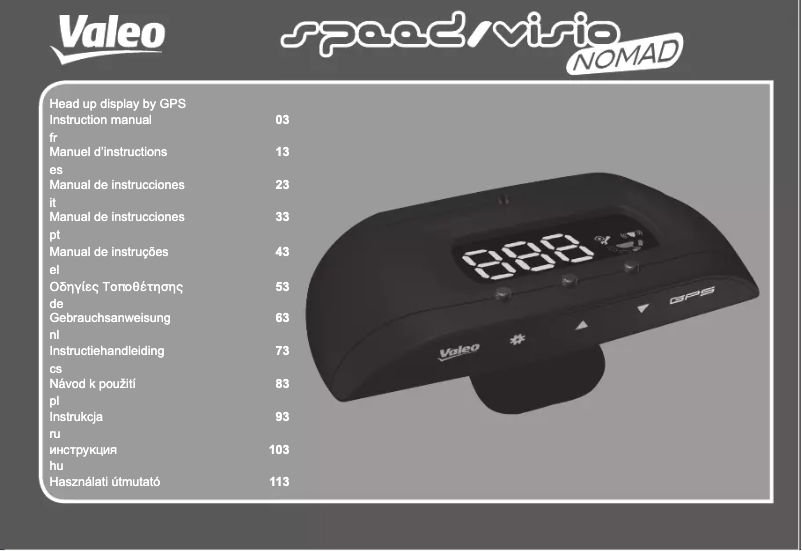 Image de la première page du manuel de l'appareil Speed Visio Nomad