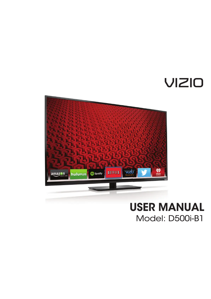 Page 1 de la notice Manuel utilisateur VIZIO D500I-B1