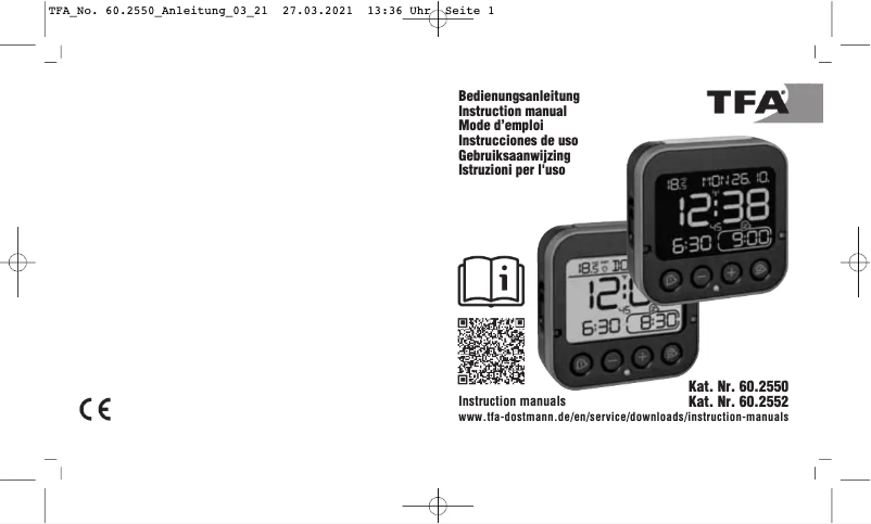 Page n°1 - Manuel utilisateur TFA Bingo 60.2552.01