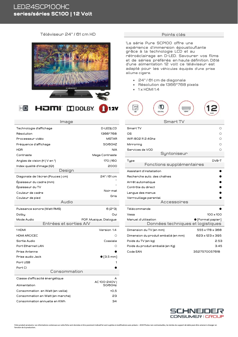 Imagen de la primera página del manual del dispositivo LED24-SCP100HC