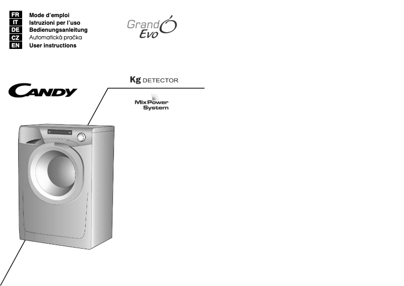 Page n°1 - Manuel utilisateur Candy EVO 1473 DW-S Grando