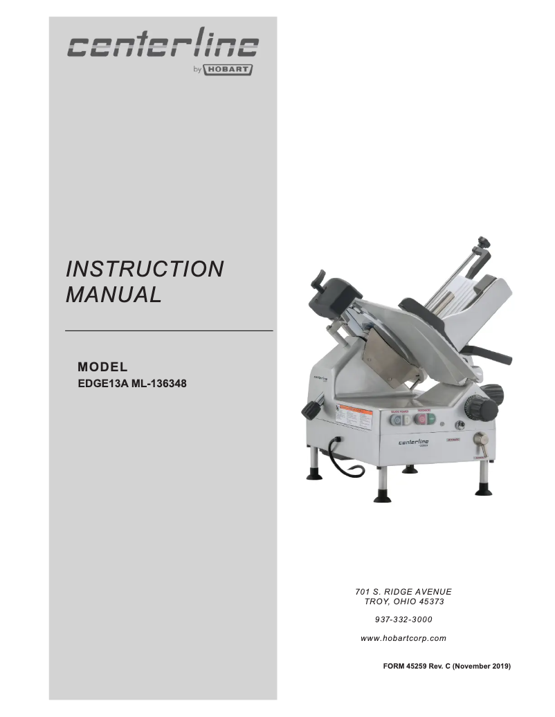 Page n°1 - Manuel utilisateur Centerline EDGE13A