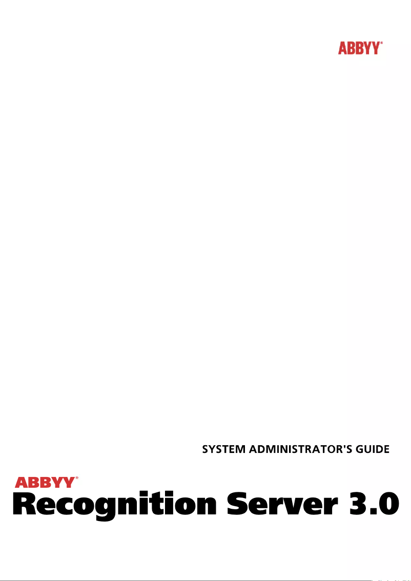 Page n°1 - Manuel utilisateur ABBYY Recognition Server 3.0