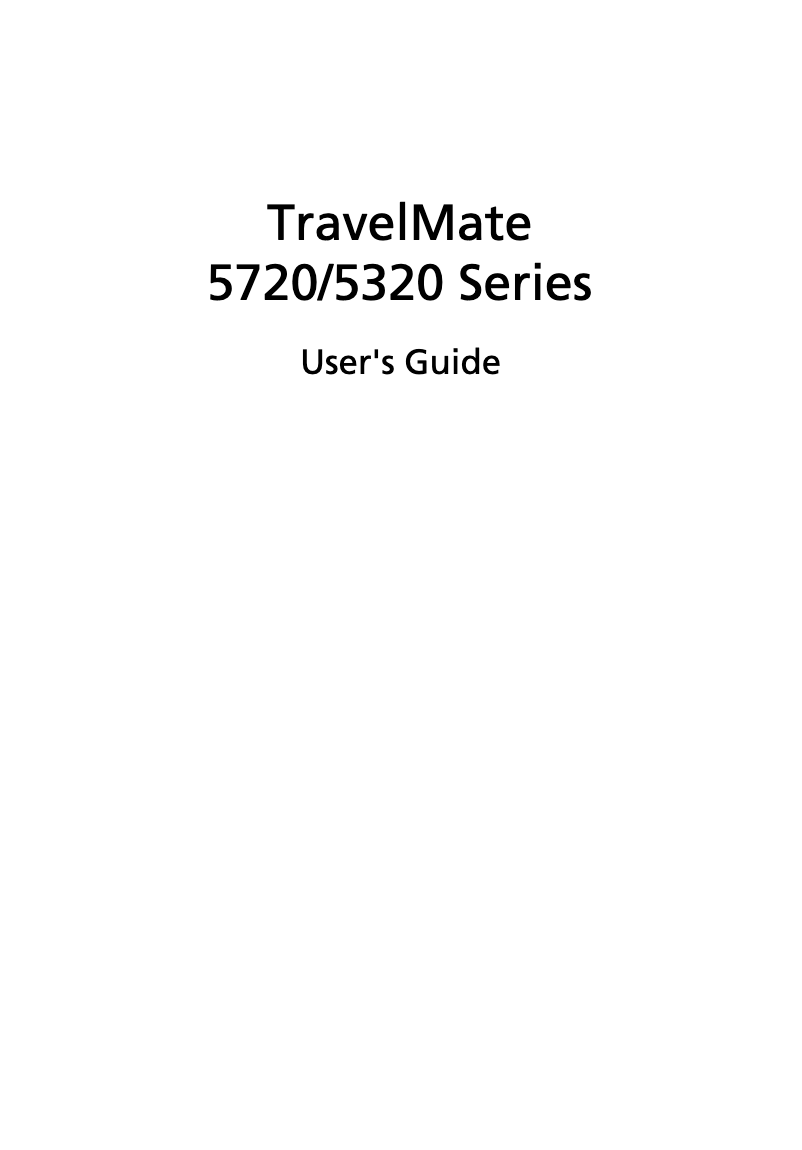 Page n°1 - Manuel utilisateur Acer TravelMate 5320
