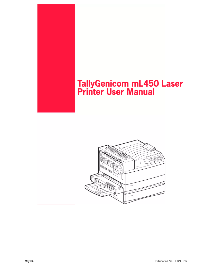 Page 1 de la notice Manuel utilisateur TallyGenicom mL450