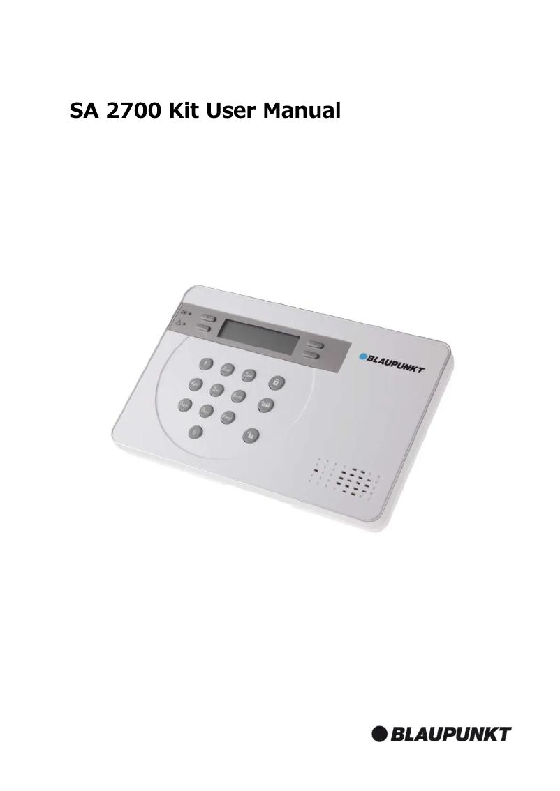 Page n°1 - Manuel utilisateur Blaupunkt SA 2700