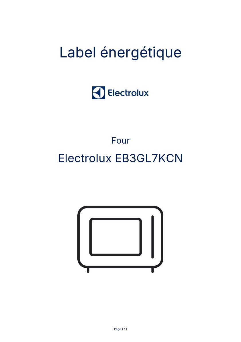 Image de la première page du manuel de l'appareil EB3GL7KCN