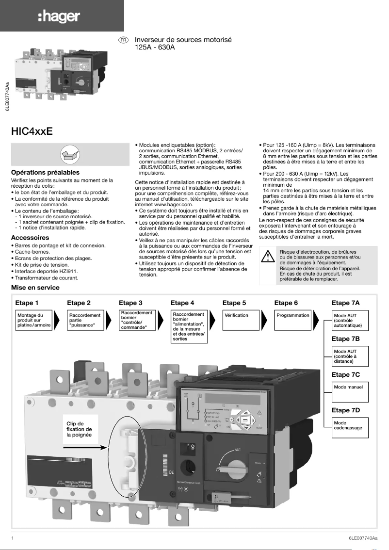 Page n°1 - Manuel utilisateur Hager HIC440E