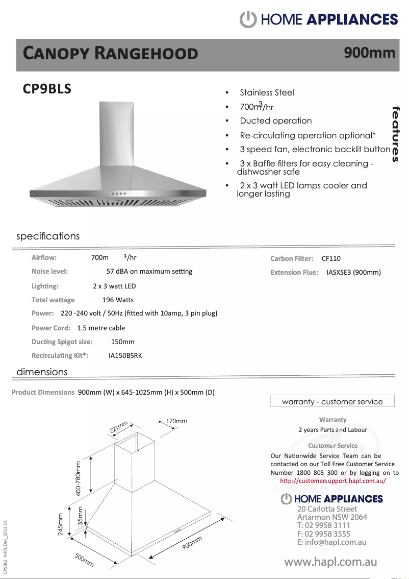 Page 1 de la notice Manuel utilisateur Euromaid CP6BLS