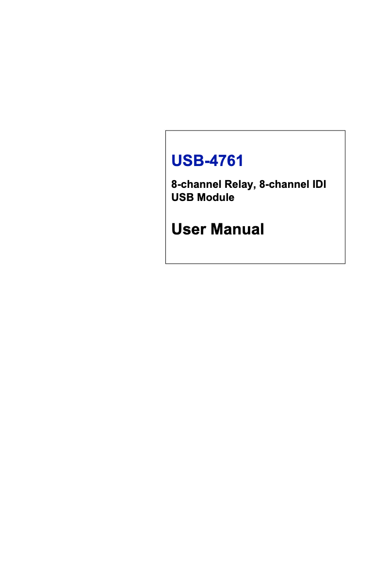 Page n°1 - Manuel utilisateur Advantech USB-4761-CE