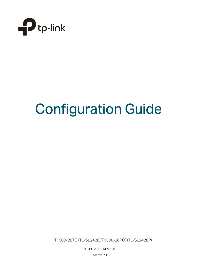 Page n°1 - Manuel utilisateur TP-Link T1500-28TC