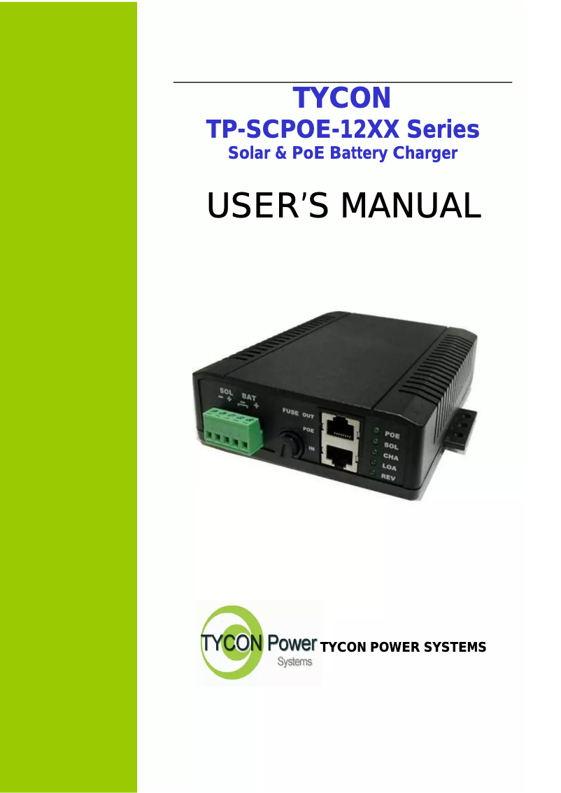 Page n°1 - Manuel utilisateur Tycon Systems TP-SCPOE-1218