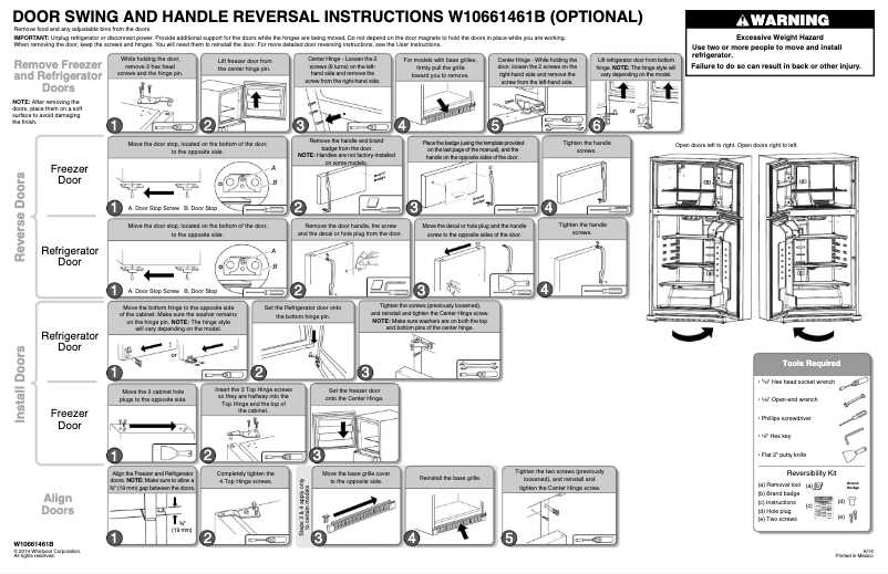 Página 1 del manual Instrucciones / montaje Whirlpool WRT106TFDW