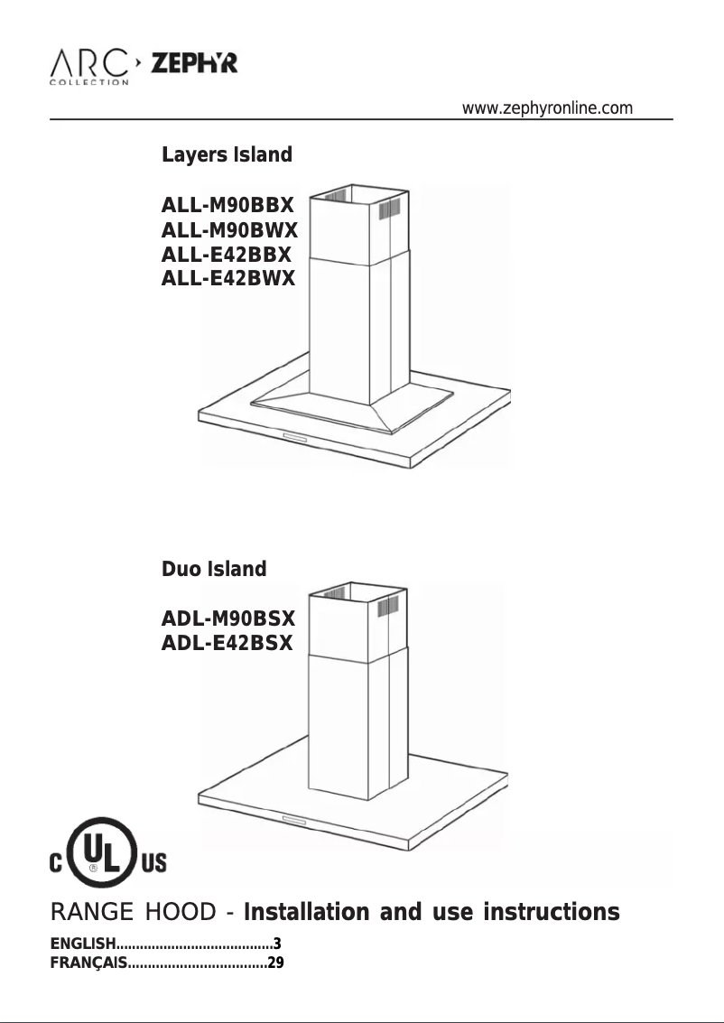 Página 1 del manual Manual de usuario Zephyr Duo Island ADL-M90BSX