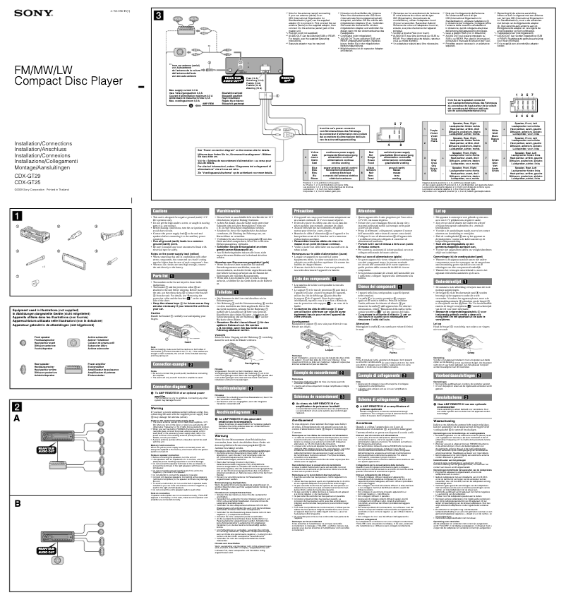 Page n°1 - Guide d'installation Sony CDX-GT29