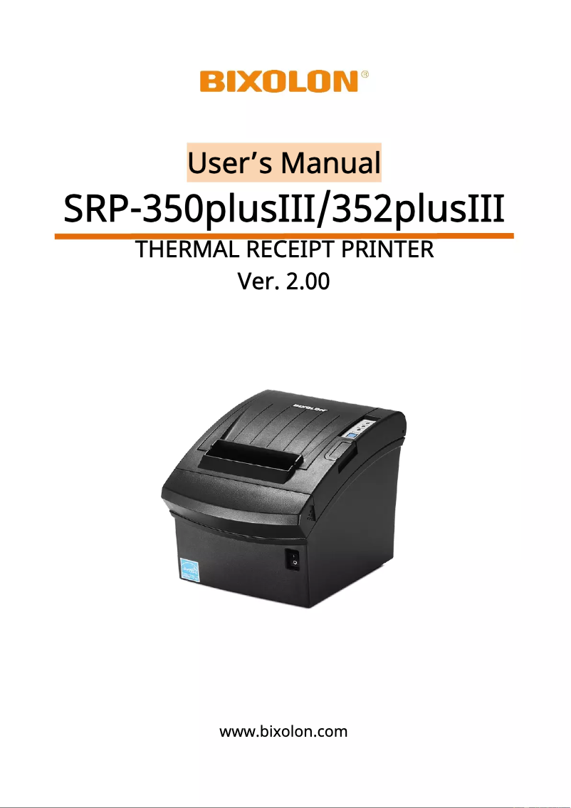 Image de la première page du manuel de l'appareil SRP-350plusIII