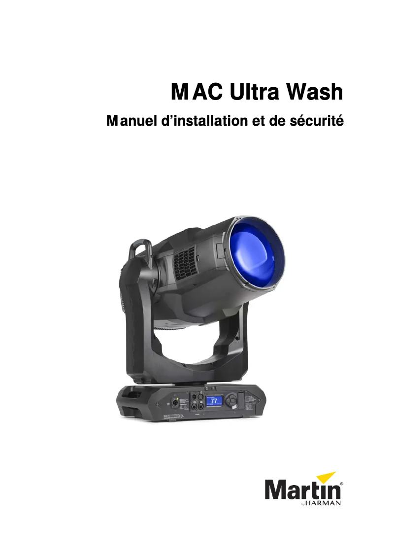 Page n°1 - Guide d'installation Martin MAC Ultra Wash