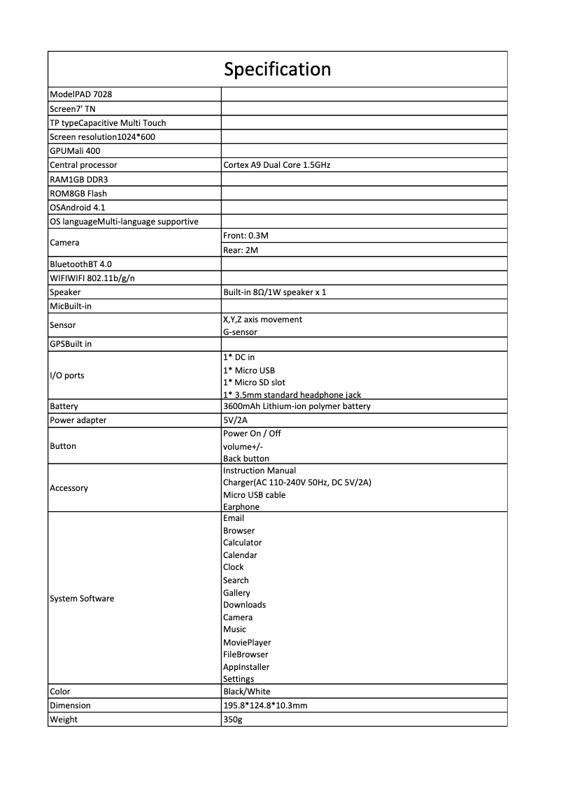 Page 1 de la notice Manuel utilisateur Haier PAD511