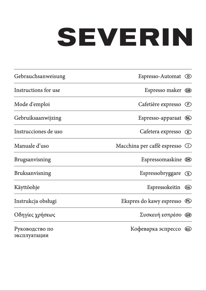 Page 1 de la notice Manuel utilisateur Severin KA 5989