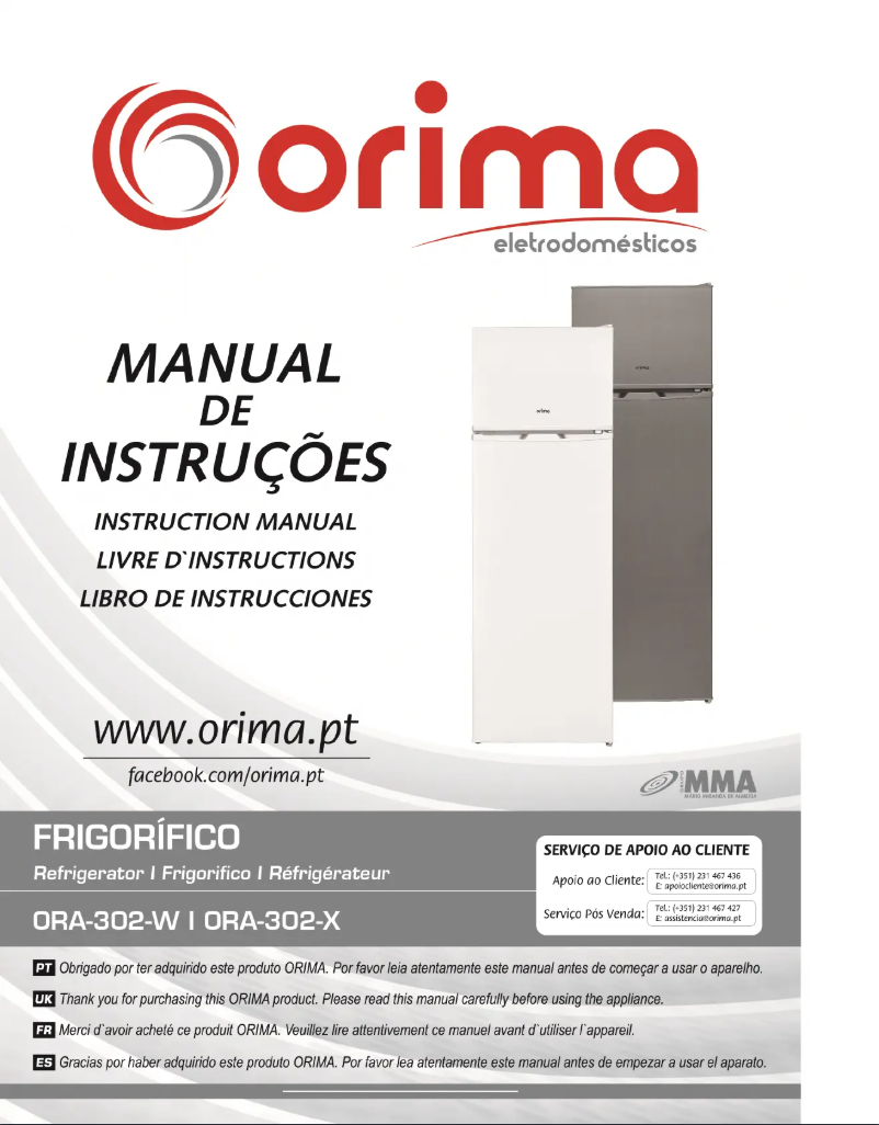 Page n°1 - Manuel utilisateur Orima ORA-302-W