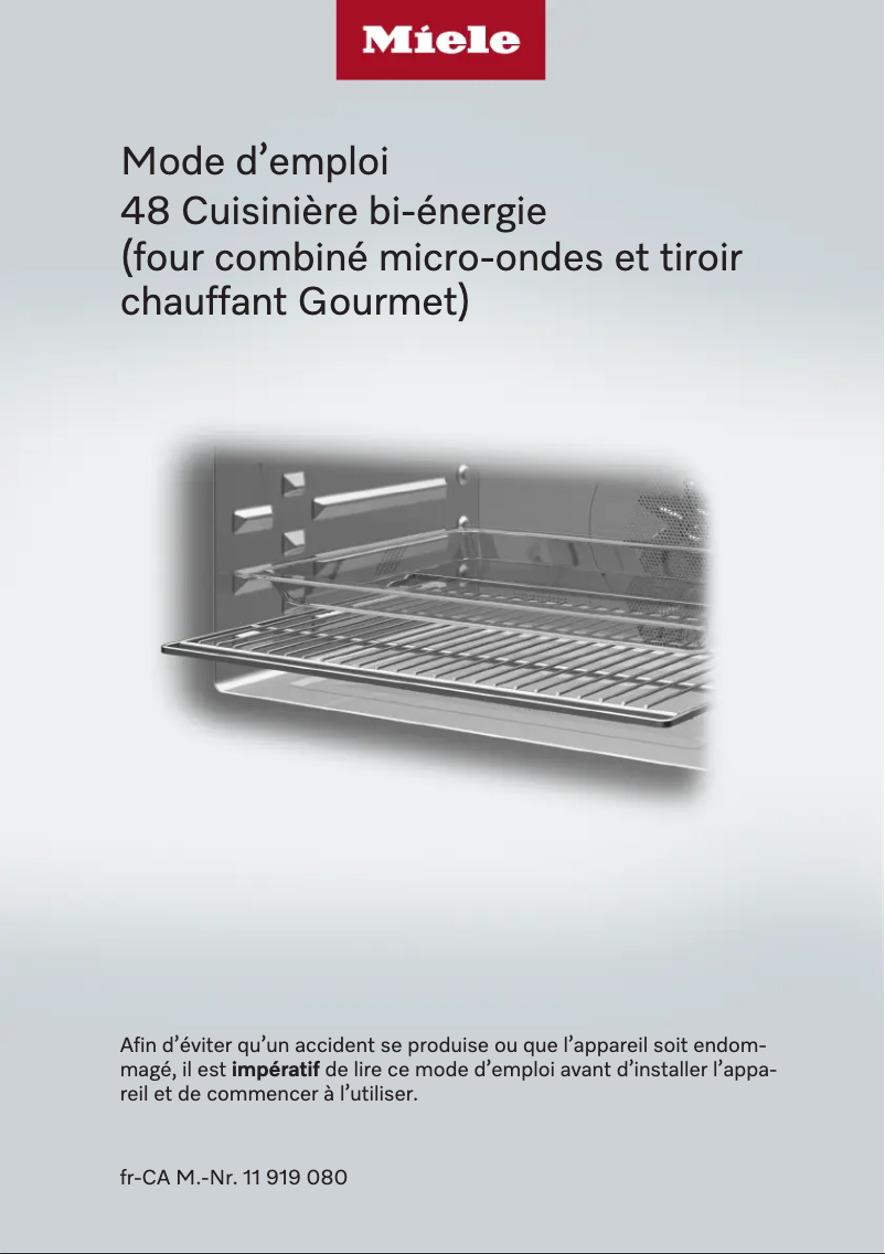 Page 1 de la notice Manuel utilisateur Miele HR 1956-3 LP DF GD