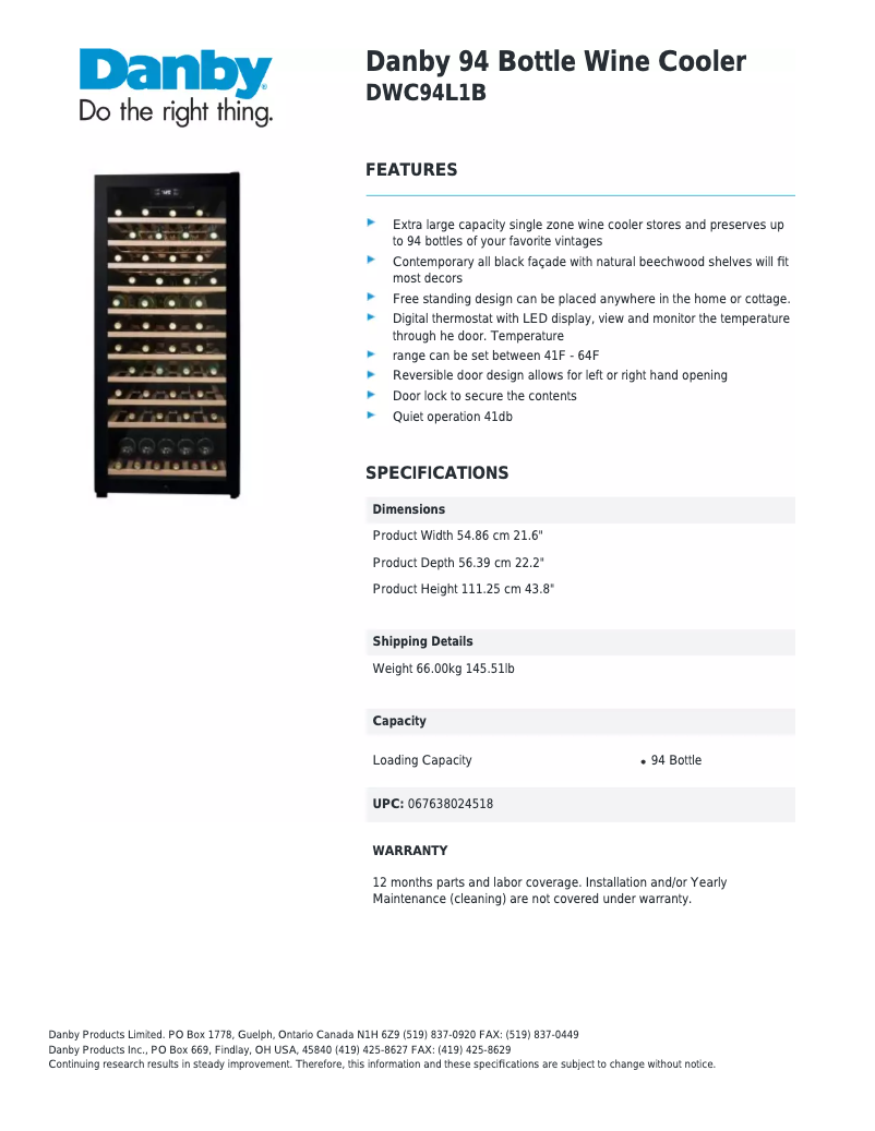 Image de la première page du manuel de l'appareil DWC94L1B