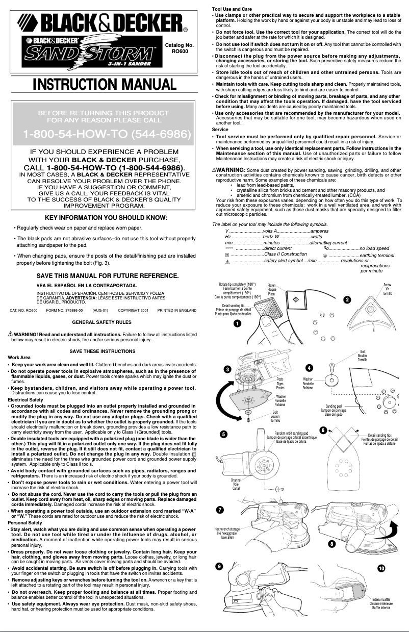 Page n°1 - Manuel utilisateur Black & Decker RO600