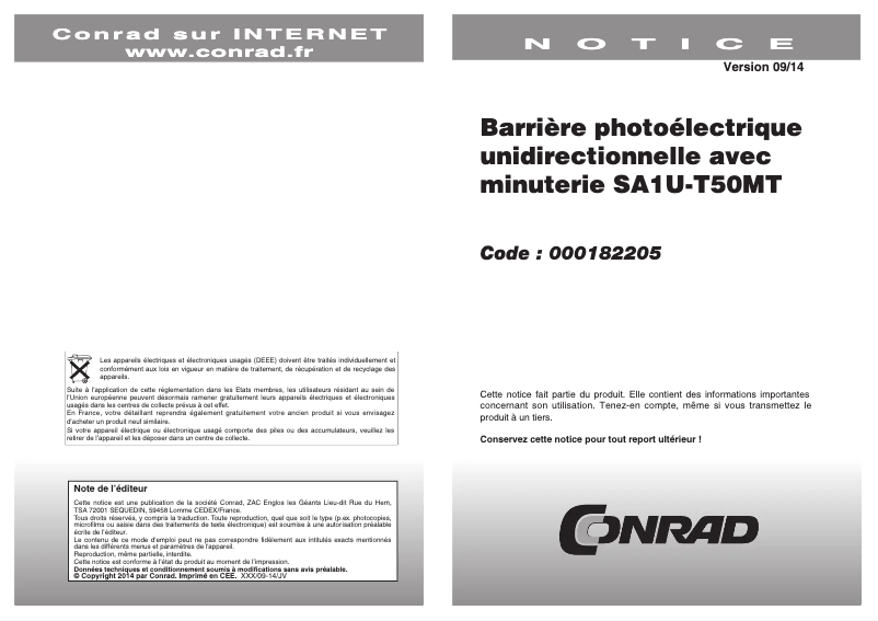Page 1 de la notice Manuel utilisateur Idec SA1U-T50MT