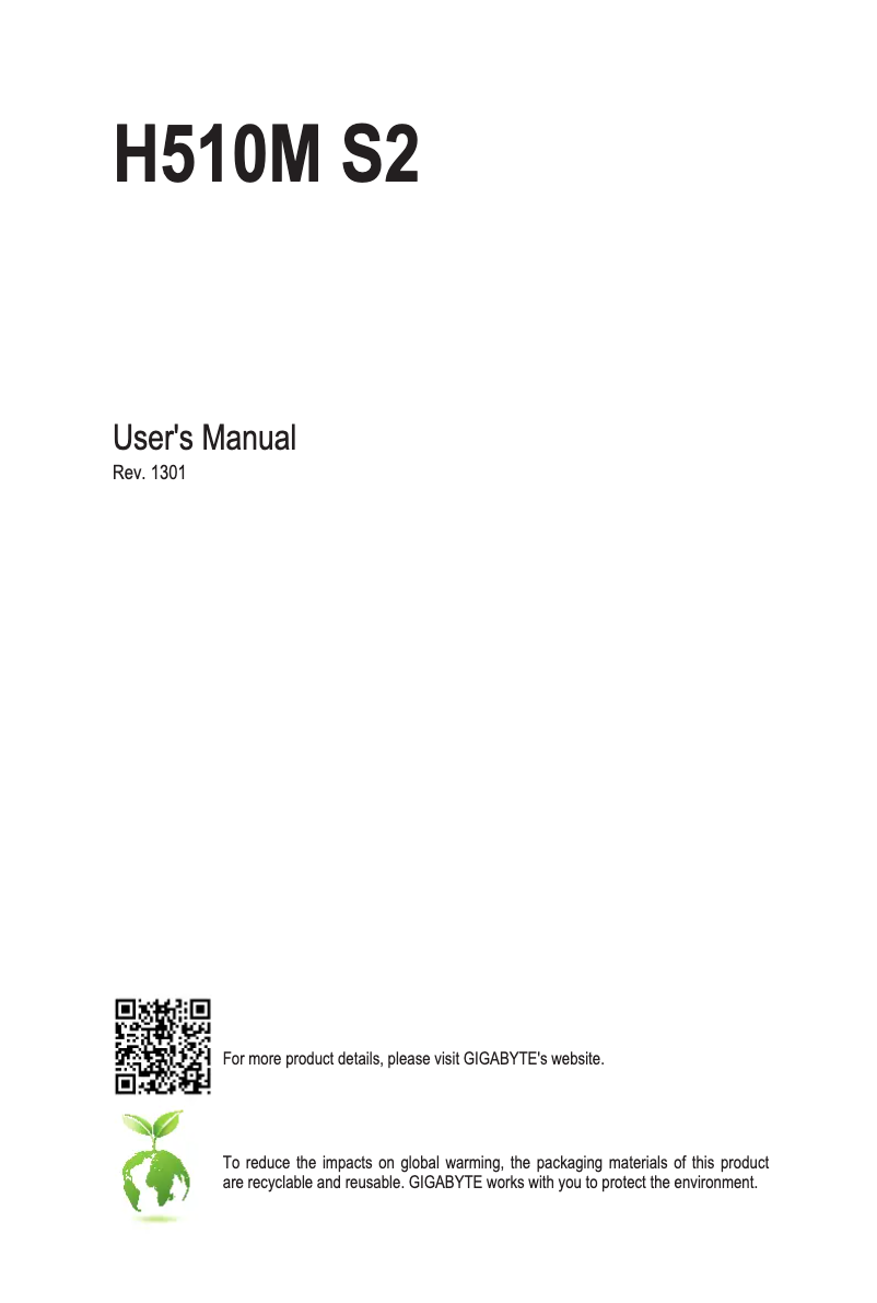 Image de la première page du manuel de l'appareil H510M S2
