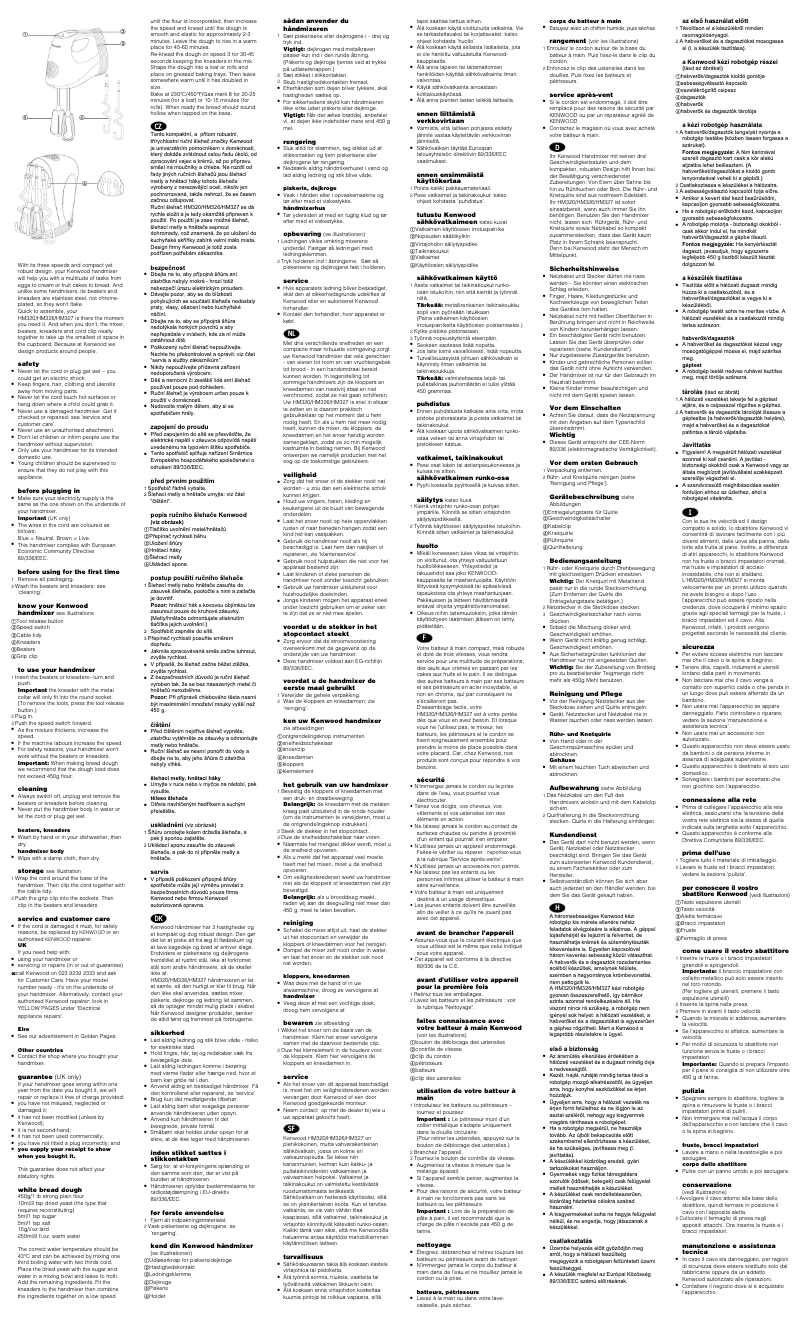 Page 1 de la notice Manuel utilisateur Kenwood HM320